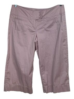 Anthropologie Lavender Wide Leg Capri Cropped Pants Preppy Coastal Summer Sz 10